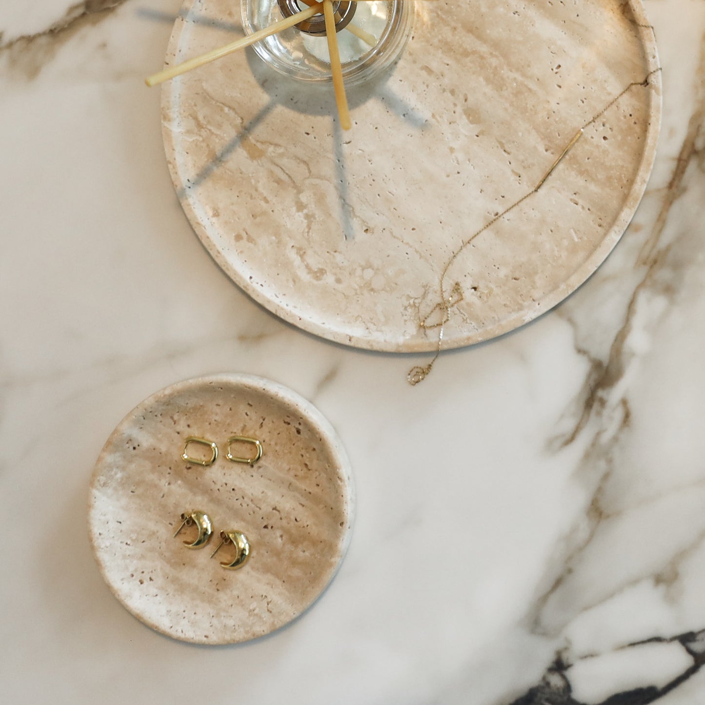 Taper Dish •  Light Travertine